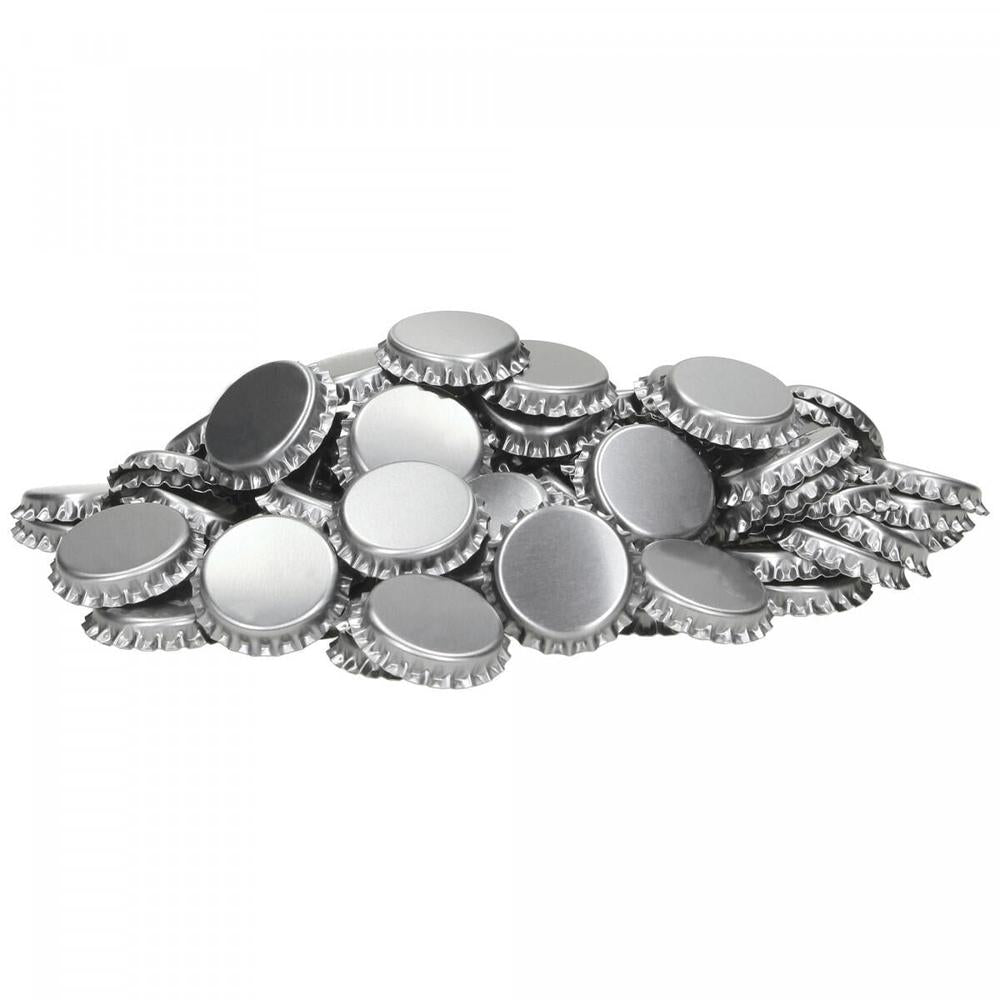 Sølvfargede 29 mm metall flaskekapsler for vin, cider, champagne og øl, 50 stk.