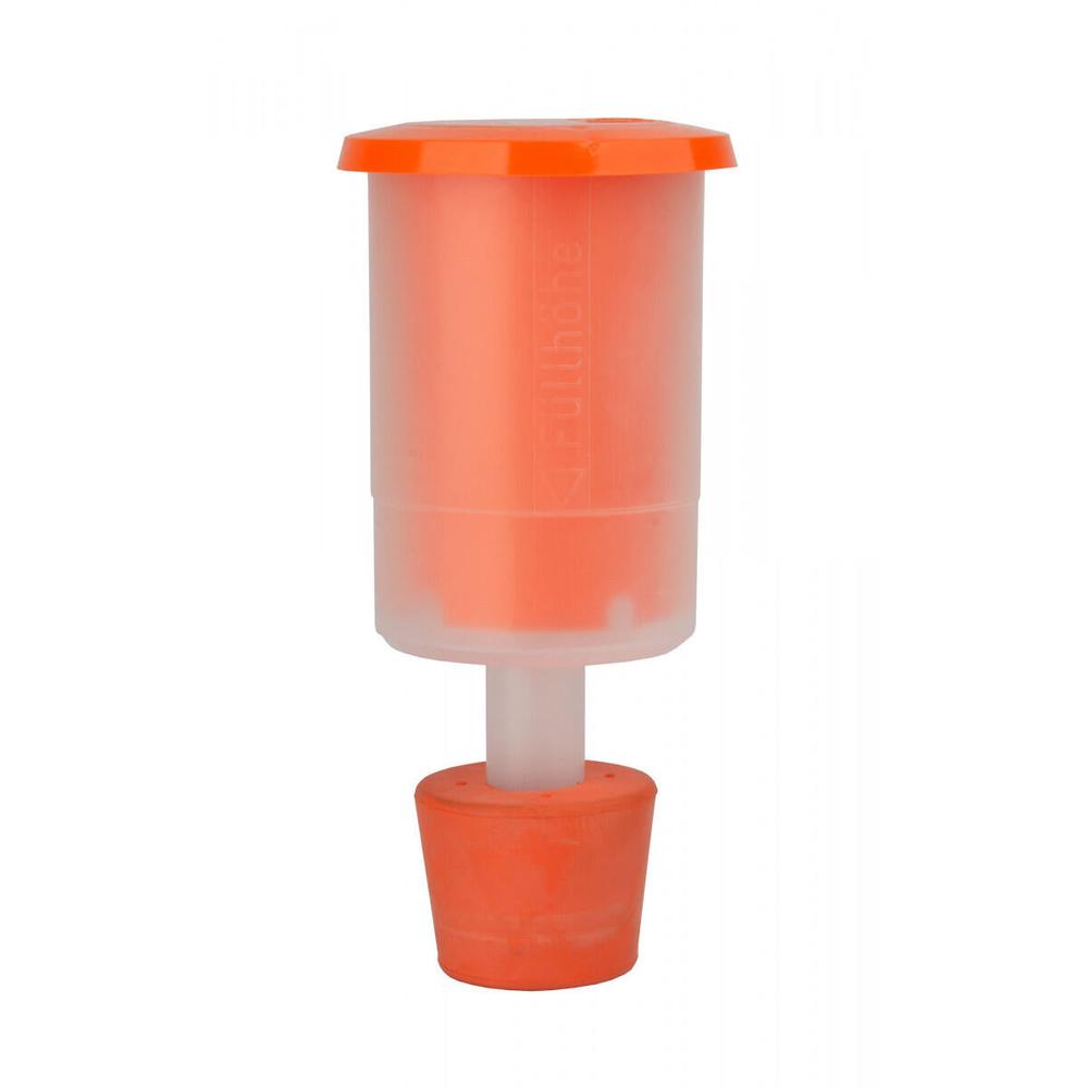 Speidel gjærlås med oransje gummipropp, konisk Ø44/36 mm, for gjæringstanker.