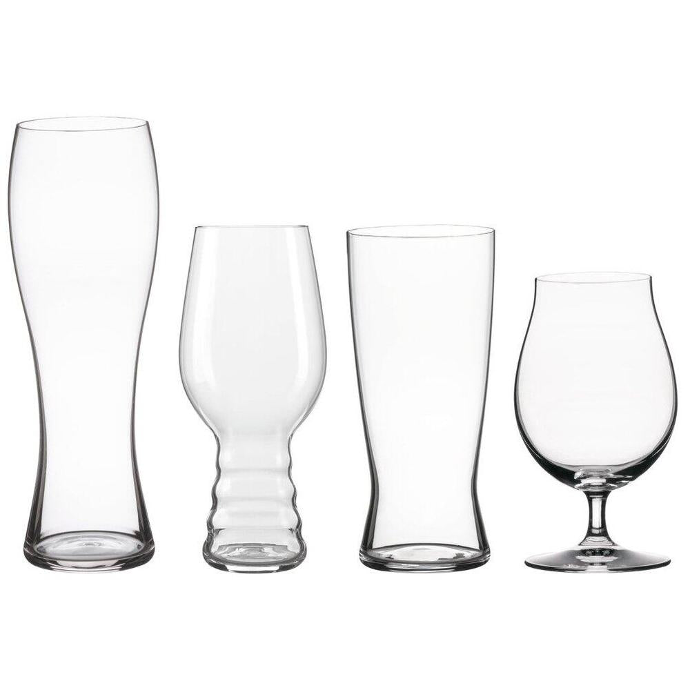 Spiegelau Beer Classics ølsmakingssett med 4 klare krystallglass i ulik form og størrelse.