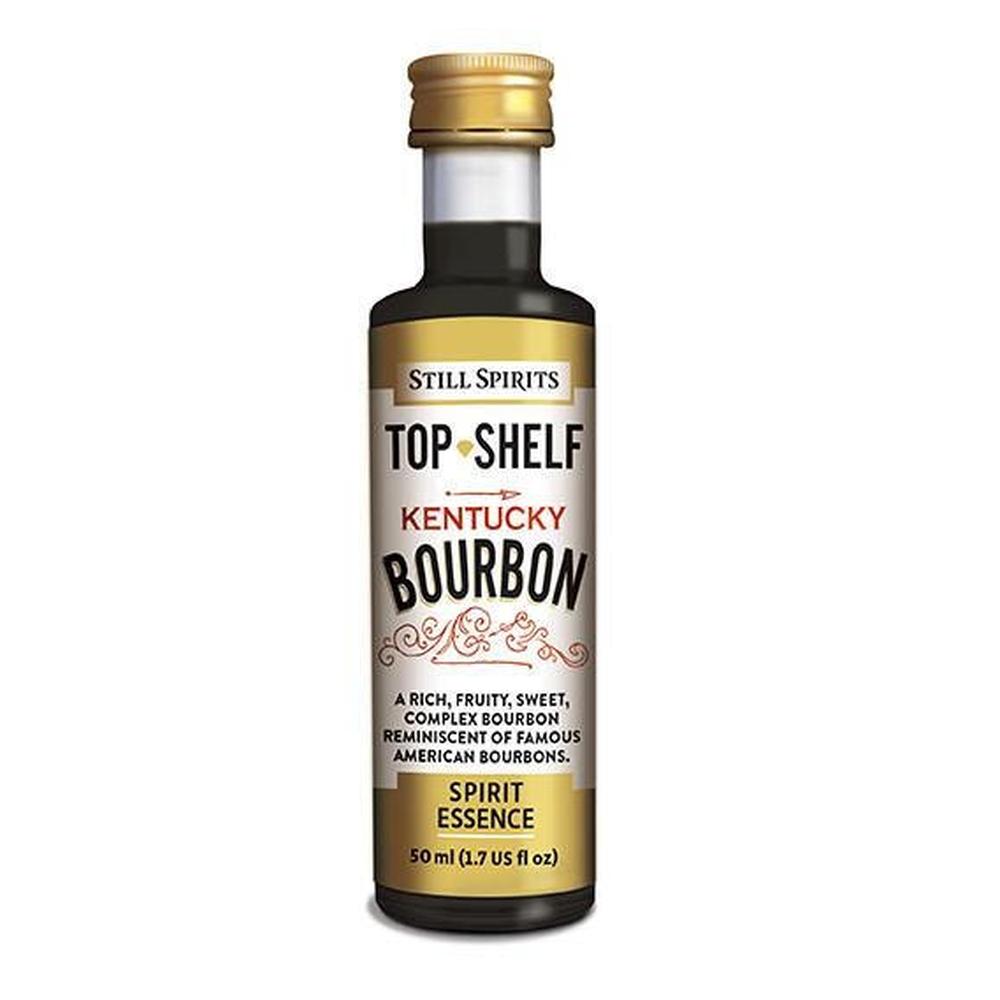 Still Spirits Top Shelf Kentucky Bourbon essens 50 ml flaske med gullkork.