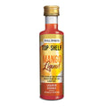 Still Spirits Top Shelf Mango Liqueur essens, 50 ml flaske med gyllen kork og oransje etikett.