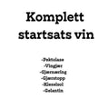 Komplett startsats vin ingredienser for 25 liter, med pektolase, vingjær, gjærnæring, gjærstopp, kieselsol og gelatin.