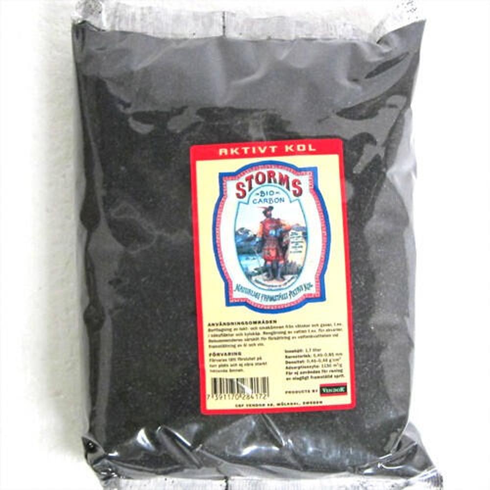 Storms Bio Carbon aktivt kull 1,7L / 700g i klar pose for vannrensing.