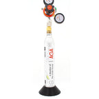 Svart 3D-printet PETG støttefot for AGA Sodastream CO2-flaske med regulator, 61mm diameter.