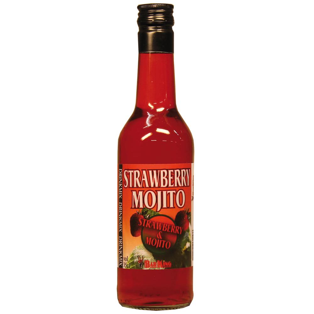 35 cl galssfalske med sort kork, inneholder rød strawberry mojito drinkiks
