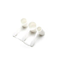 Hvite sukkerdoserere i plast for 0,33L, 0,5L og 0,75L flasker, sett med 3.