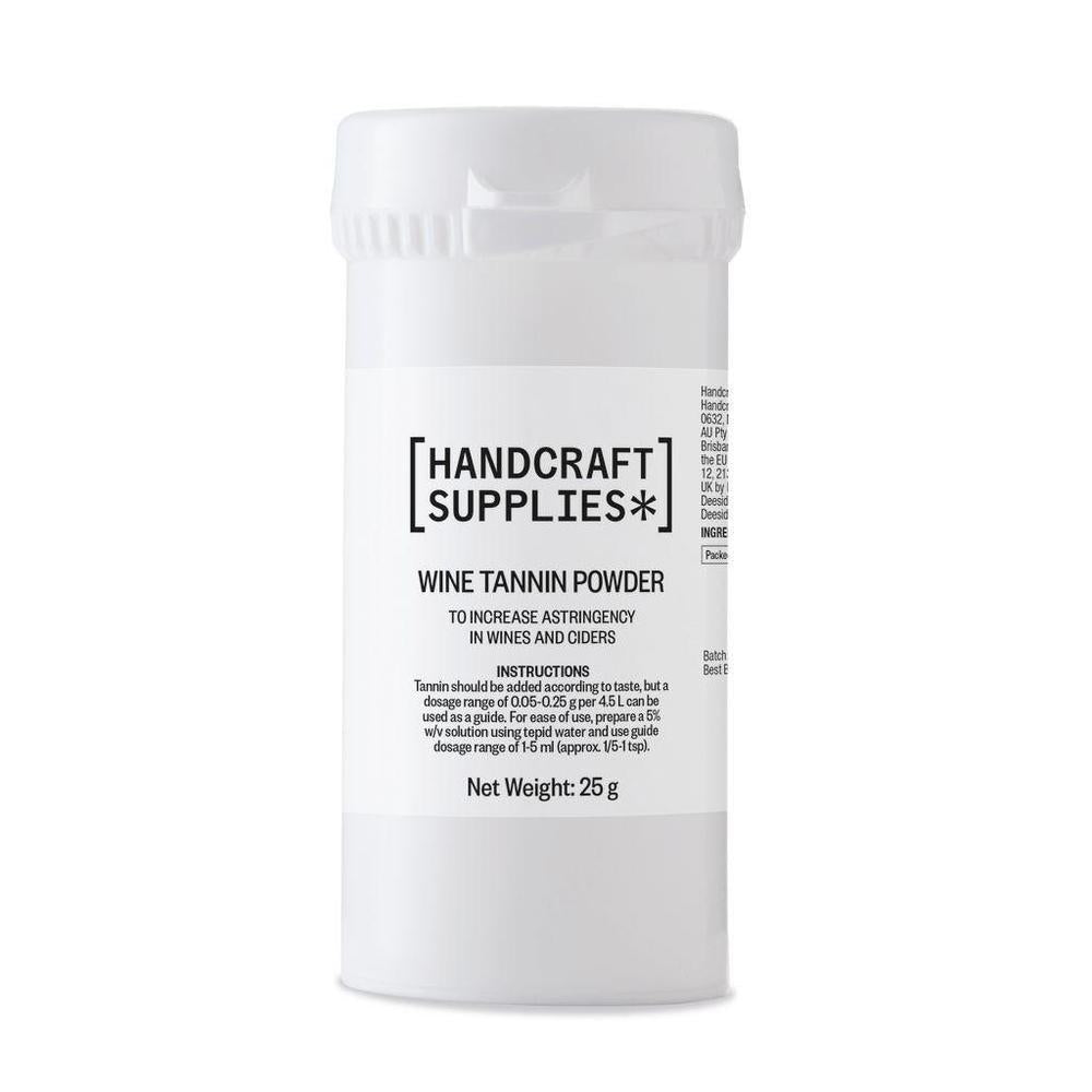 Hvit beholder med Handcraft Supplies vin tanninpulver 25 g.