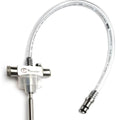Tapcooler Skjøteslange 30 cm for mottrykksfyller, transparent slange med metallkoblinger.