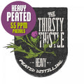 Thirsty Thistle Heavy Peated destilleringsmalt med tistel-logo, 55 PPM fenoler.