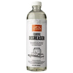 Traeger Foaming Degreaser, klar flaske med hvitt lokk og oransje-svart etikett, 473ml.