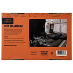 Traeger Grill Deep Cleaning Kit med avfetter, eksteriørspray, kluter, skrape og skrubbepad.
